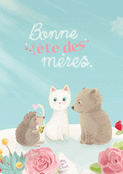 Tendres animaux en f&ecirc;te pour maman